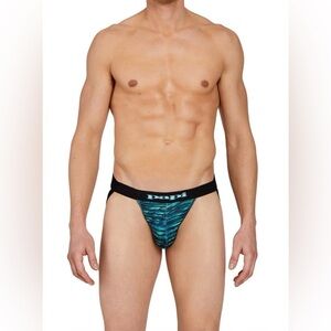 Papi Aqua Glitch Print Jockstrap
